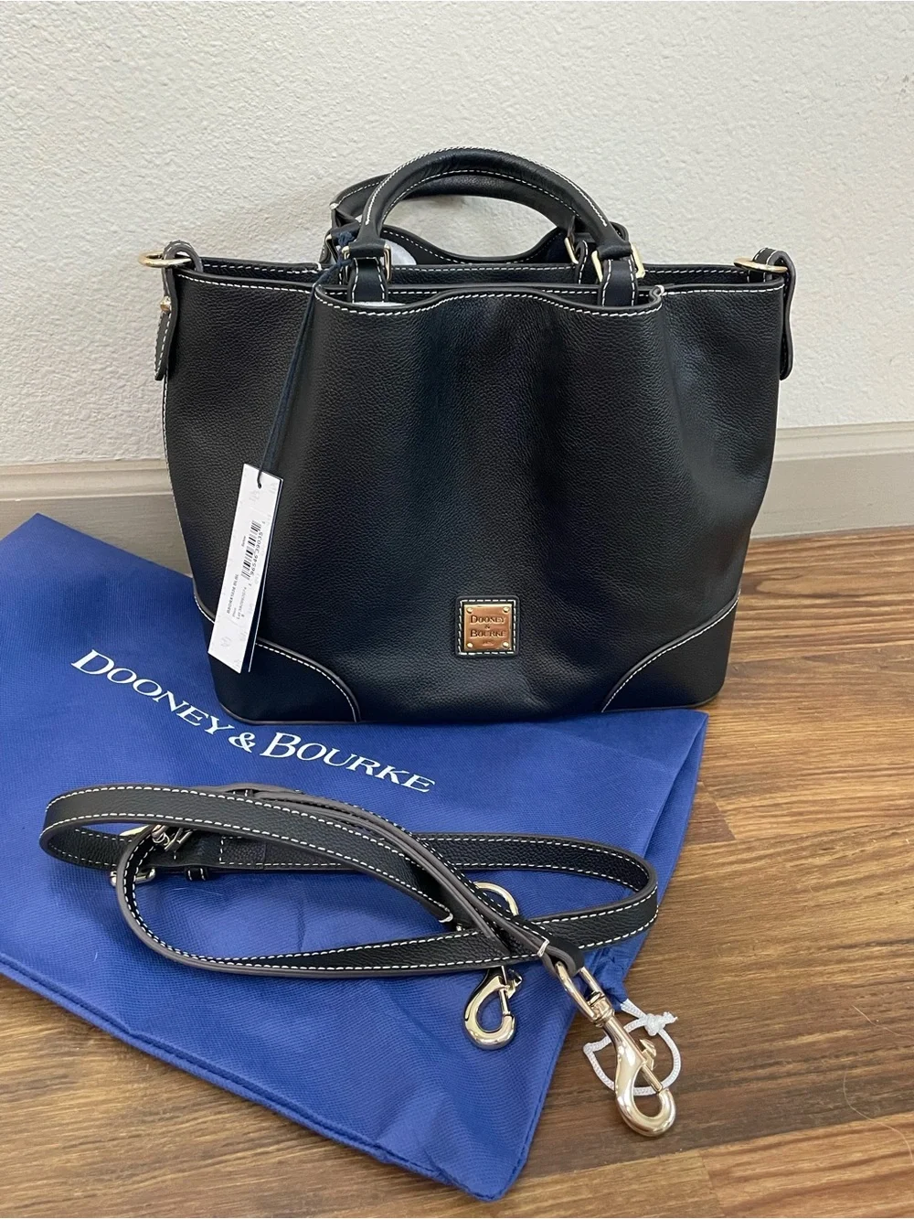 Dooney & Bourke Lucca Leather Barlow Black Satchel NWT